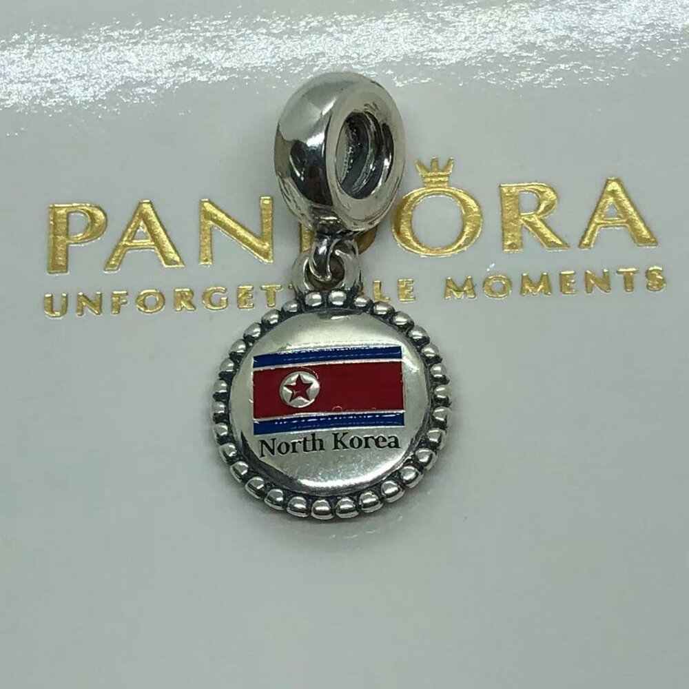 ✨🔥Pandora flag of North Korea Exclusive Dangle charm